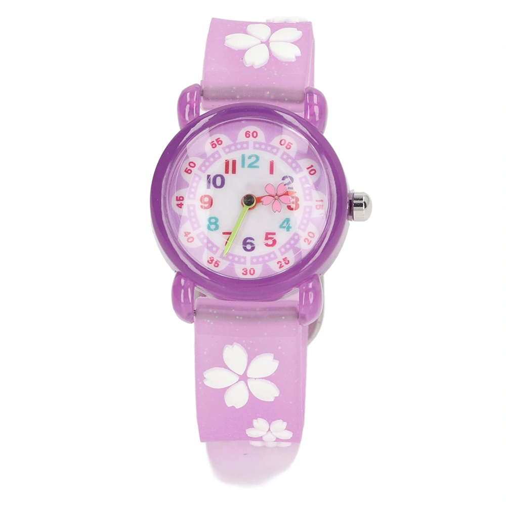 Girls' Wrist Watches 3D Cute Cartoon Waterproof Colorful Educational Girls Watches for Over 3 Years Old Purple