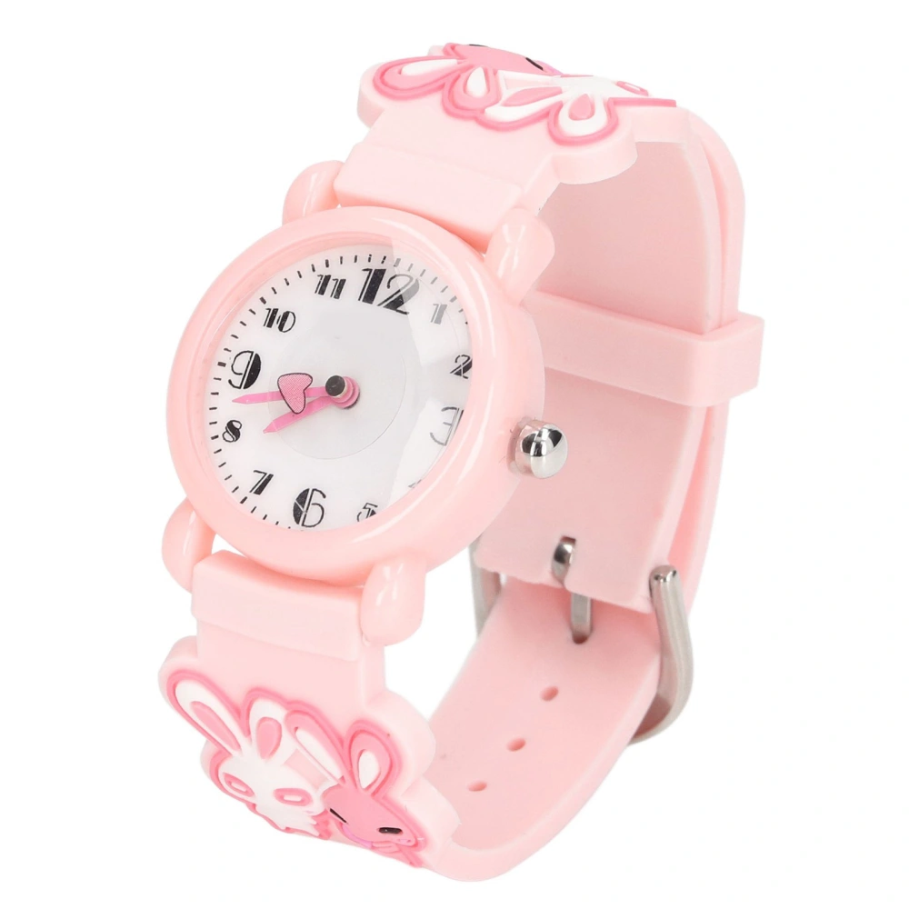 Kids Watch 3D Cartoon Pattern Waterproof Cute Clear Numbers Scale Toddler Wrist Watch for 3 To 8 Years Old Girls Boys Pink