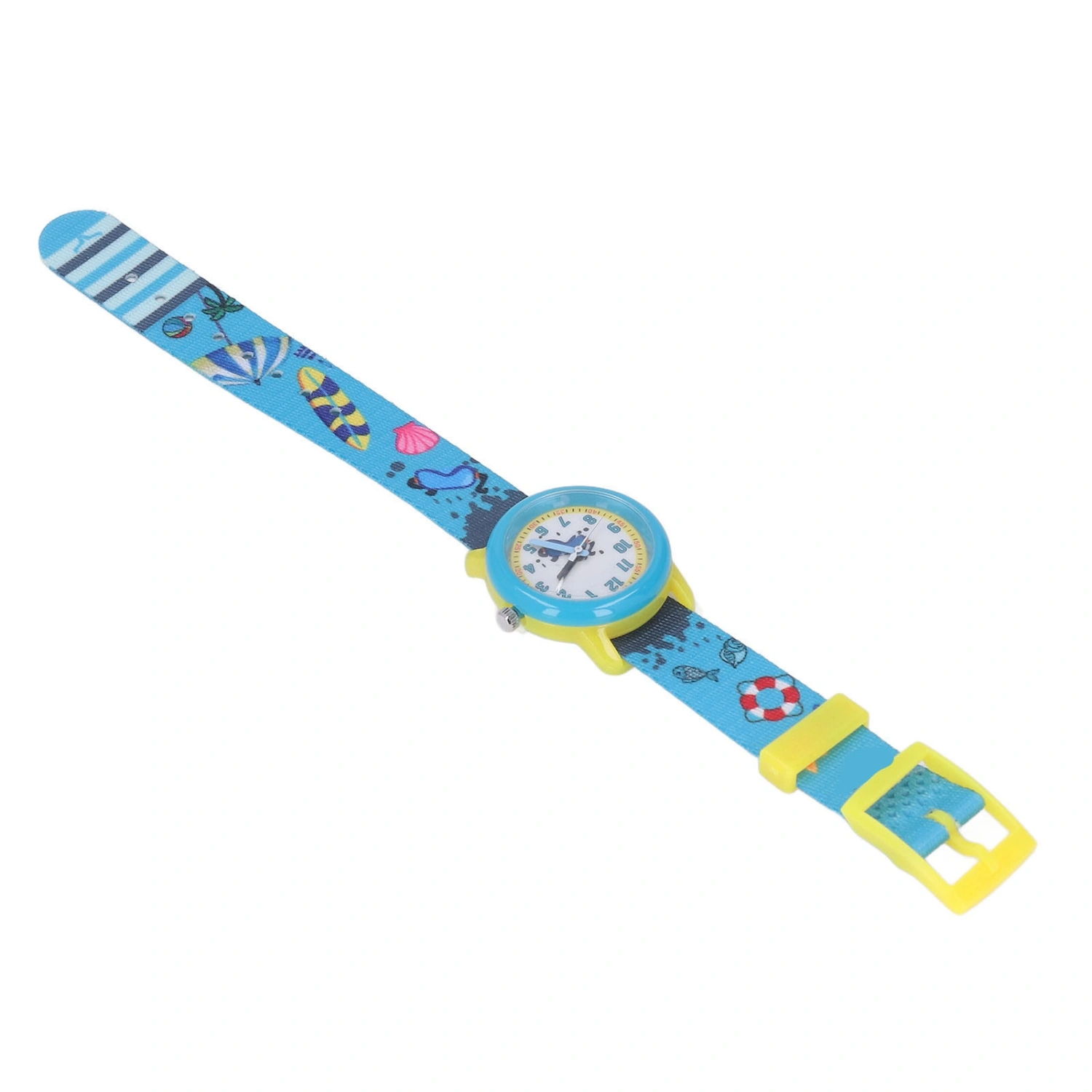 Cartoon Kids Watch Waterproof Adjustable Fabric Strap Time Learning Summer Beach Pattern Toddler Watch for Boys Girls