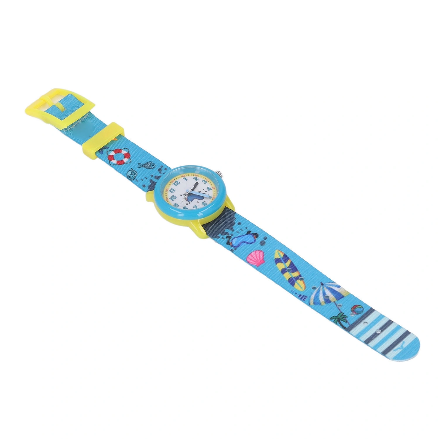 Cartoon Kids Watch Waterproof Adjustable Fabric Strap Time Learning Summer Beach Pattern Toddler Watch for Boys Girls