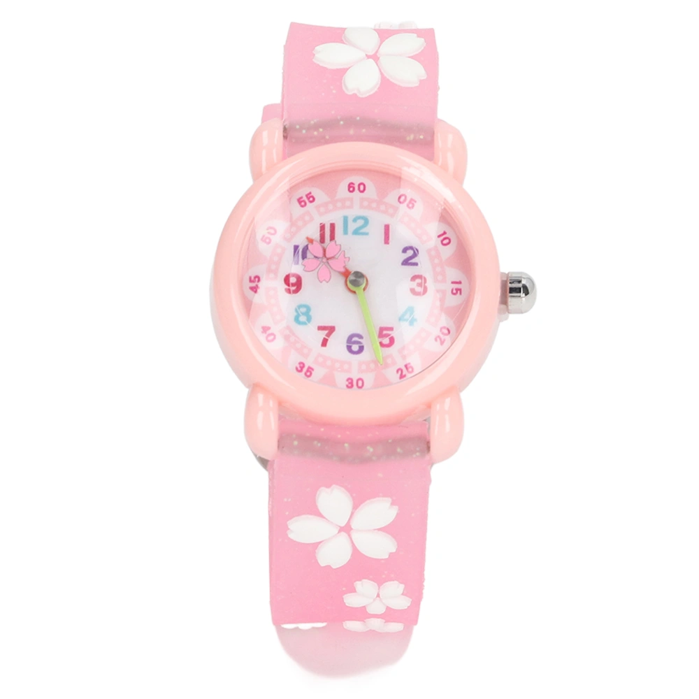 Girls' Wrist Watches 3D Cute Cartoon Waterproof Colorful Educational Girls Watches for Over 3 Years Old Pink