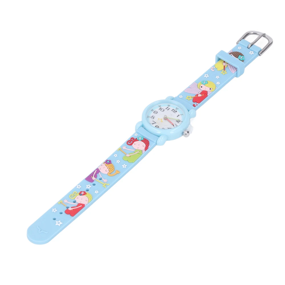 Kids Watch Waterproof Time Teaching Cartoon Soft Wristband Children Gift Watch for 3 to 8 Years Old Blue