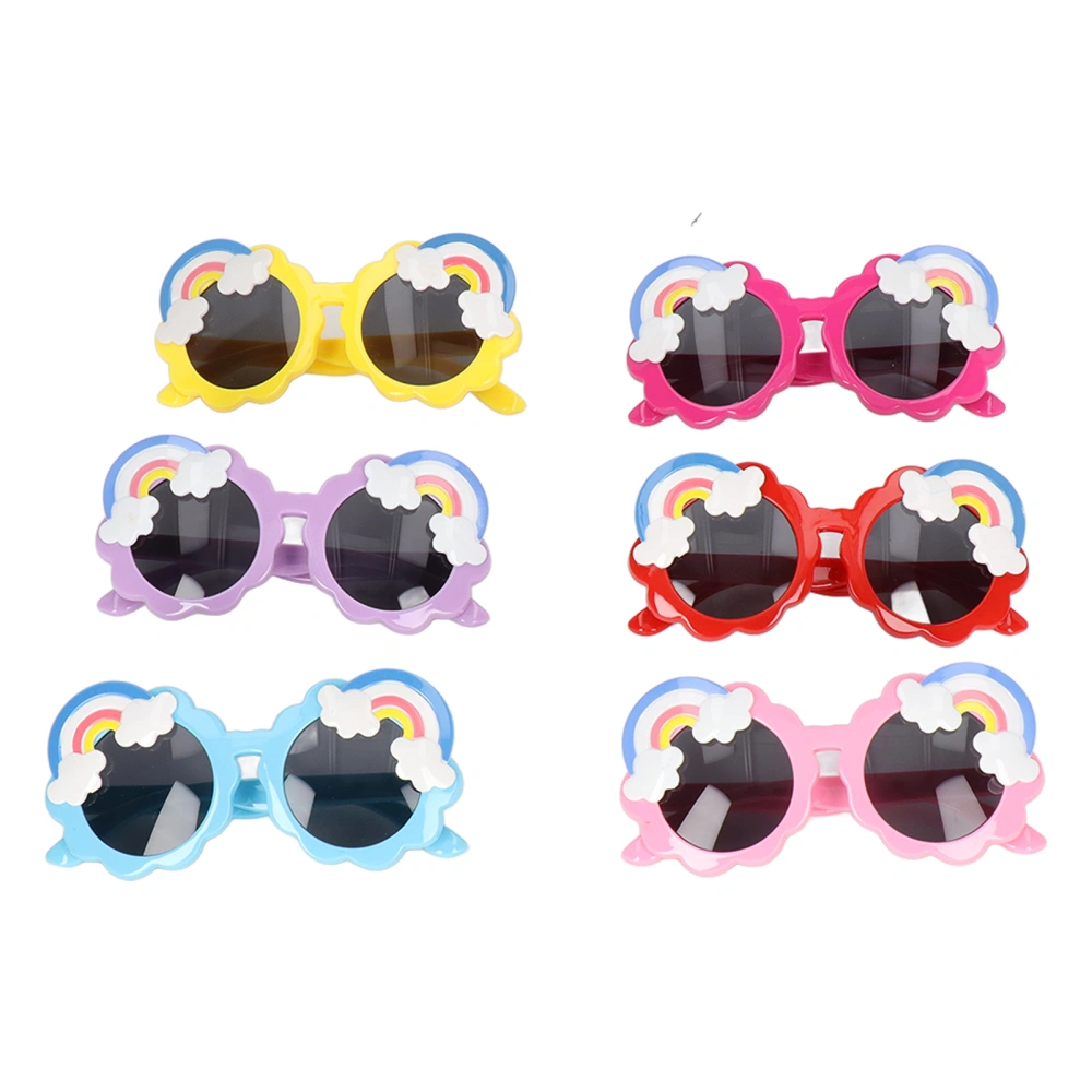 6 Pcs Cartoon Kids Sunglasses Stylish Cute UV Protection Colorful Kids Sunglasses Toddler Sunglasses