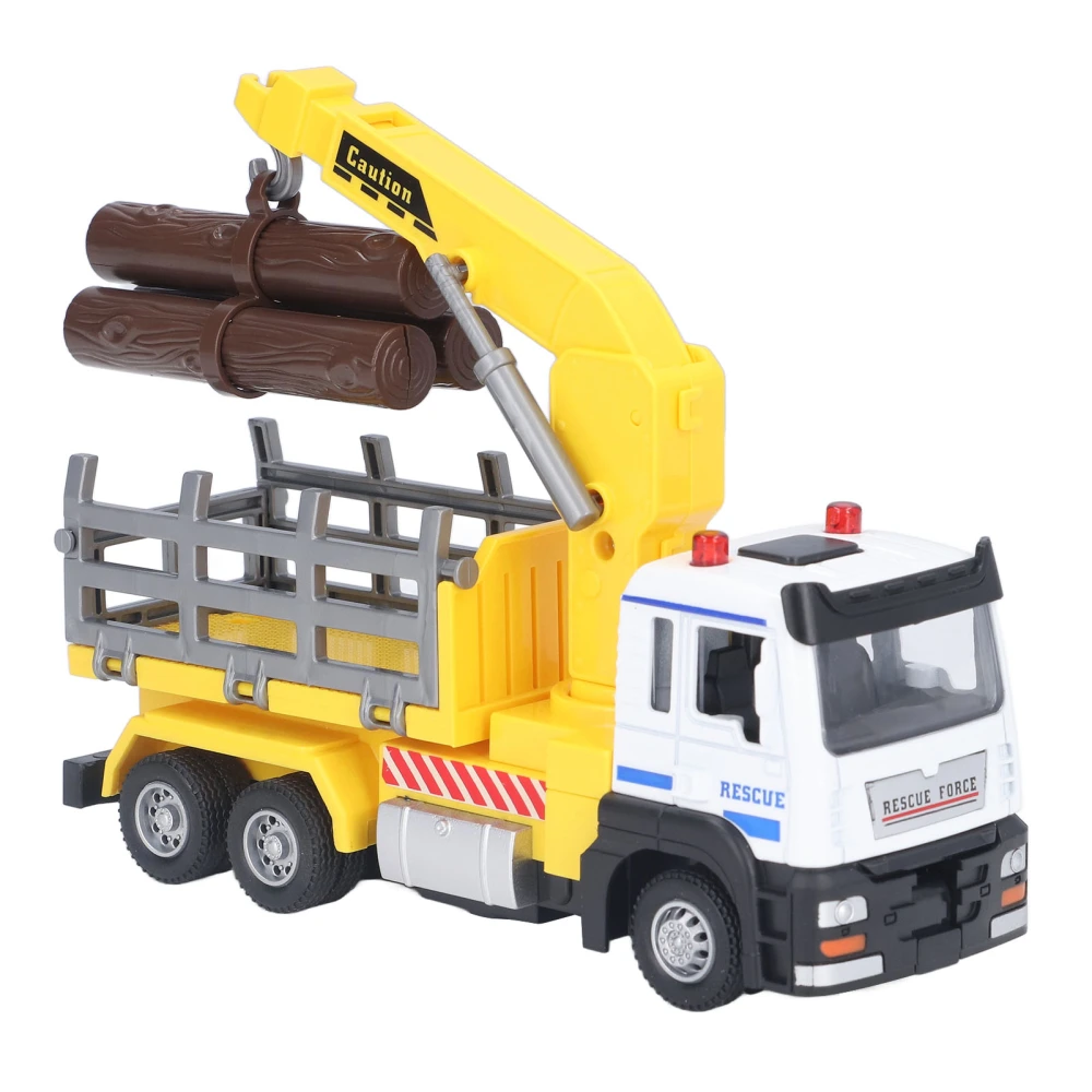 Logging Truck Toy 1:32 Log Vehicle Model with Light Music Effect for 6 Years Old Above Yellow