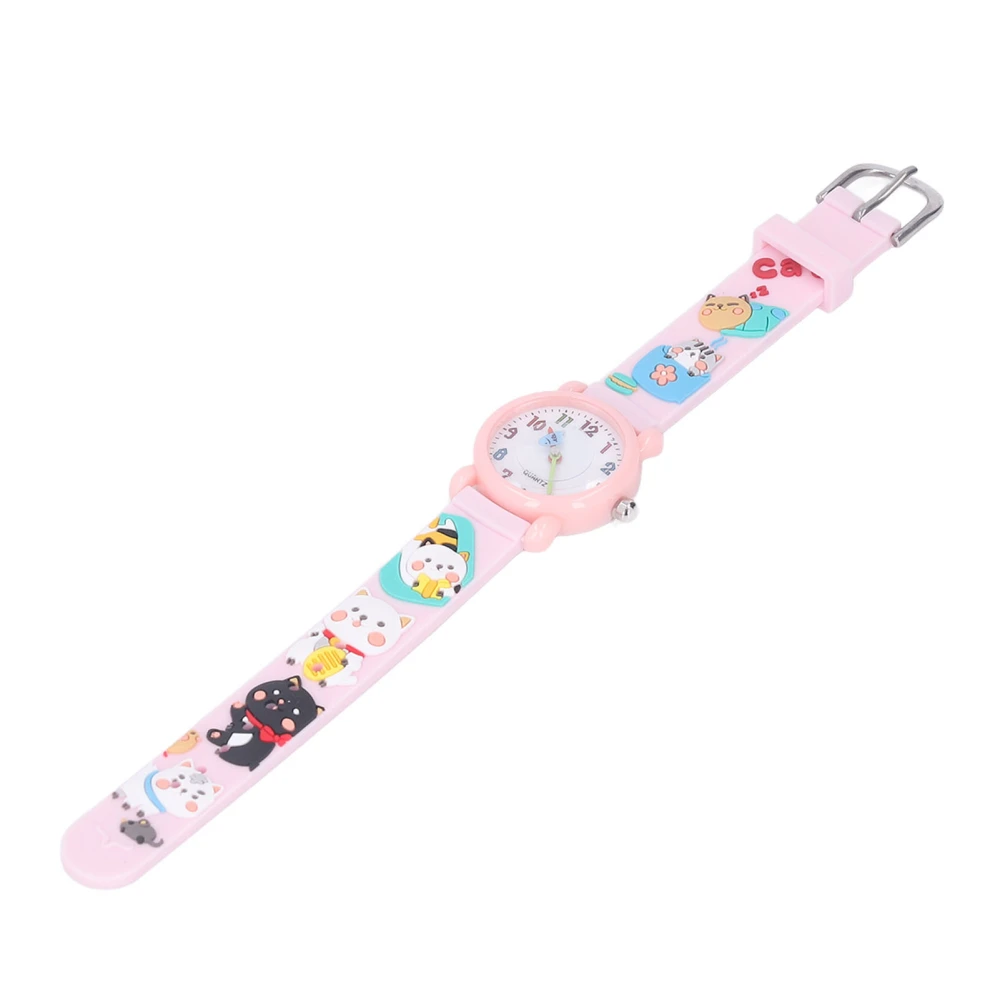 Kids Watch 3D Cartoon Style Super Cute Life Waterproof Clear Scale Rich Colors Girl Watch for Boys Girls Kids Pink