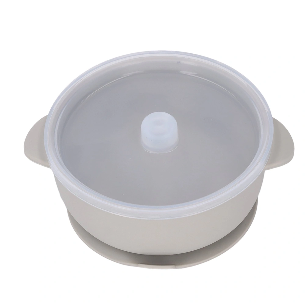 Baby Silicone Bowl Strong Suction Dishwasher Safe Toddler Self Feeding Bowl with Lid for Toddlers and Babies Grey