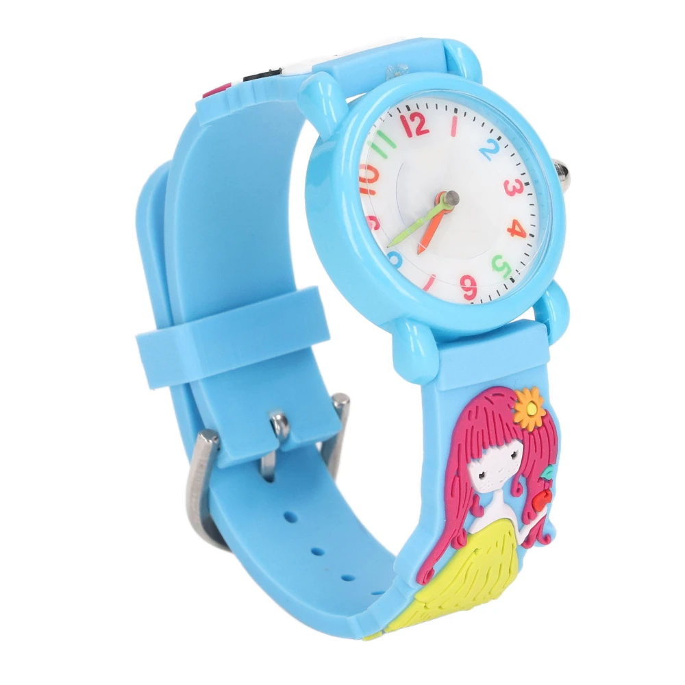 Kids Watches 3D Cartoon Waterproof Silicone Kids Watches Kitten Girl Pattern Cartoon Watch for 3 To 8 Year Old Girls Blue