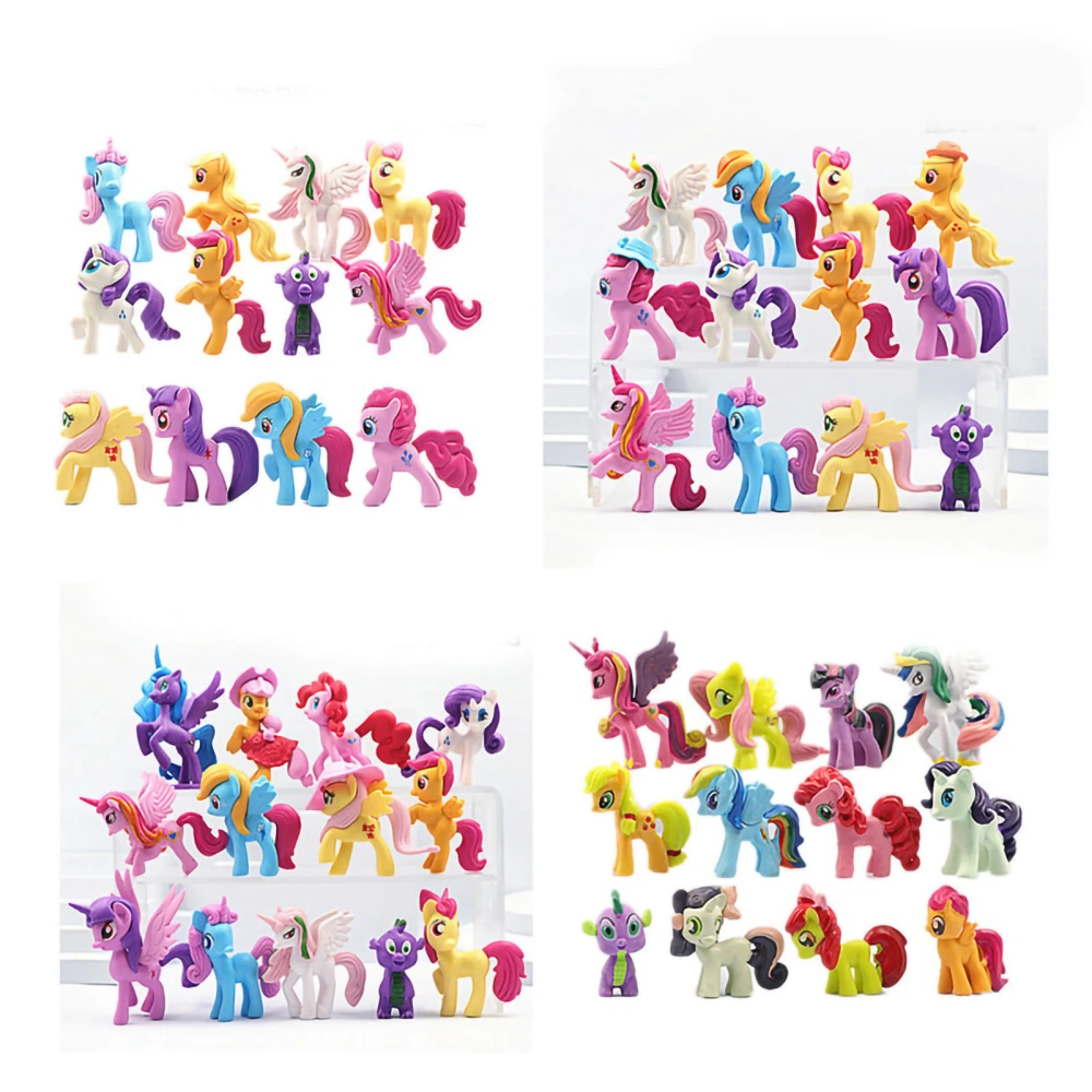 Pony Toy Figure Princess Style Foal Model Multicolor Model Display Small Cute Pony Ornament M