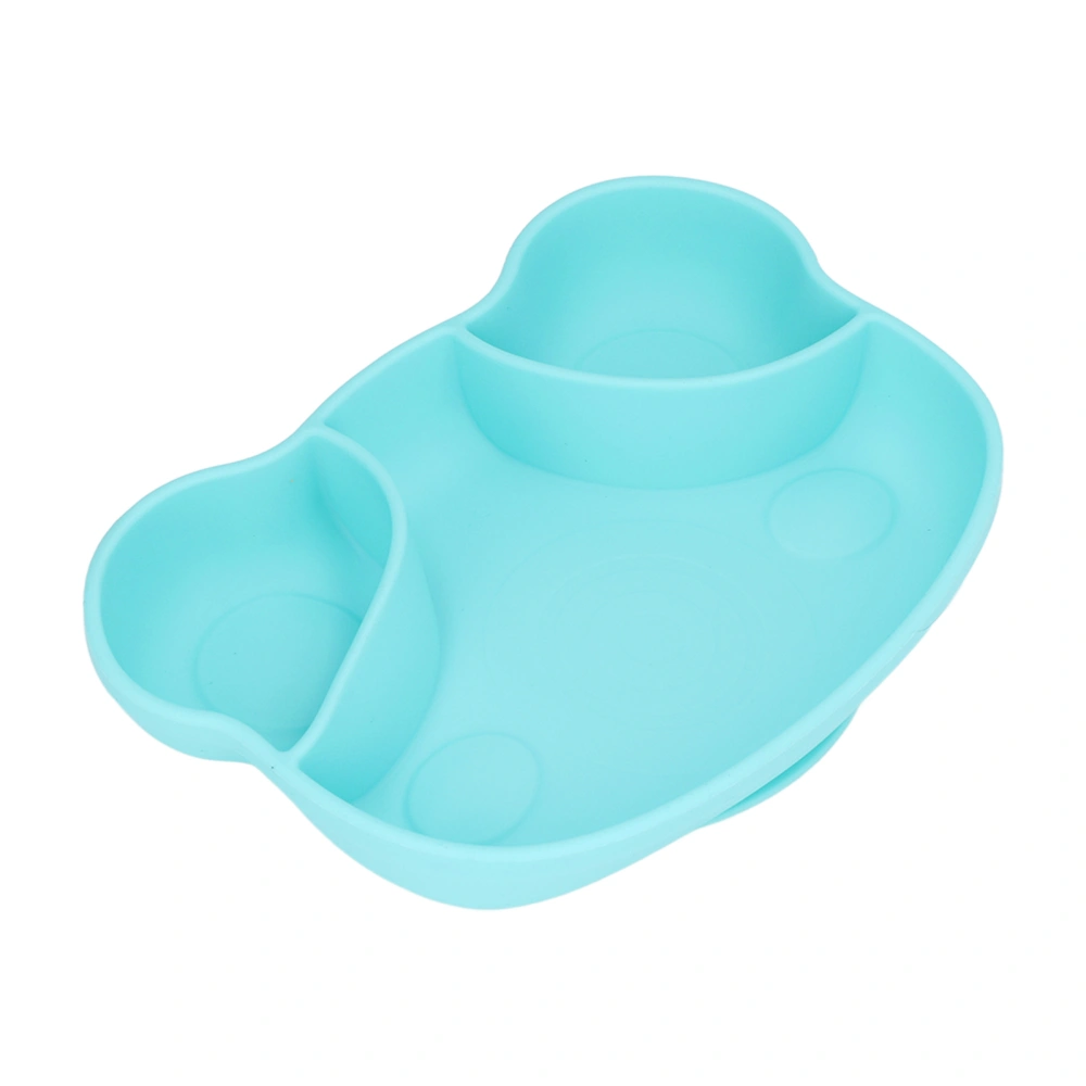 Silicone Baby Frog Dinner Plate Safe Self Feeding Microwave Dishwasher Safe Toddler Feeding Plate with Suction Cup Blue Frog