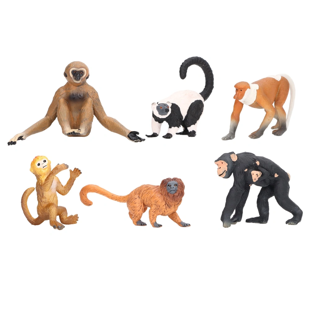 6Pcs Monkey Models Playset Safe Simple Styling Simulation Kids Educational Toy Set for Kids