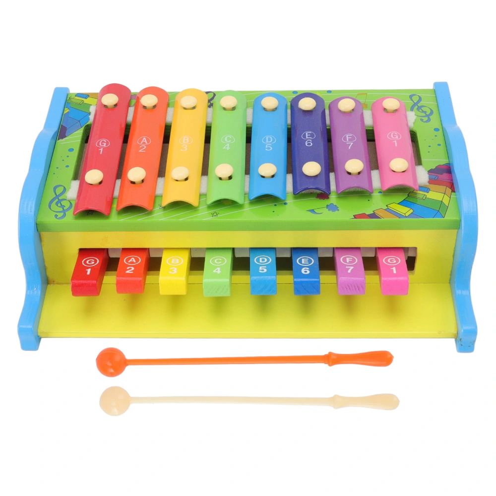 Colorful Xylophone Multifunctional 2 in 1 Early Education Instrument Hammering Pounding Toy Wooden for Kids Child