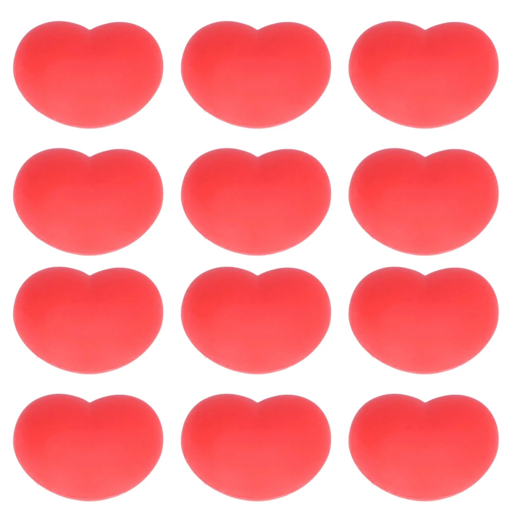 12 Pcs Heart Stress Toy Elastic Soft Simulation Rubber Red Heart Shape Decompression Ball Toy Kids Adults Stress Toy