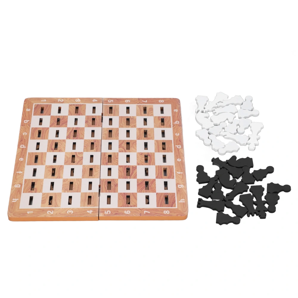 Wooden Chess Game Children Adult Portable Funny Folding Chess Board Set Board Game for Holiday Party