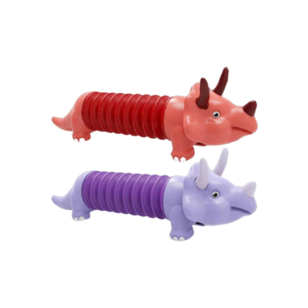 2Pcs Cartoon Dinosaur Stretchy Tubes Stress Relief Toys Party Favors Travel Toy for Kids Adults