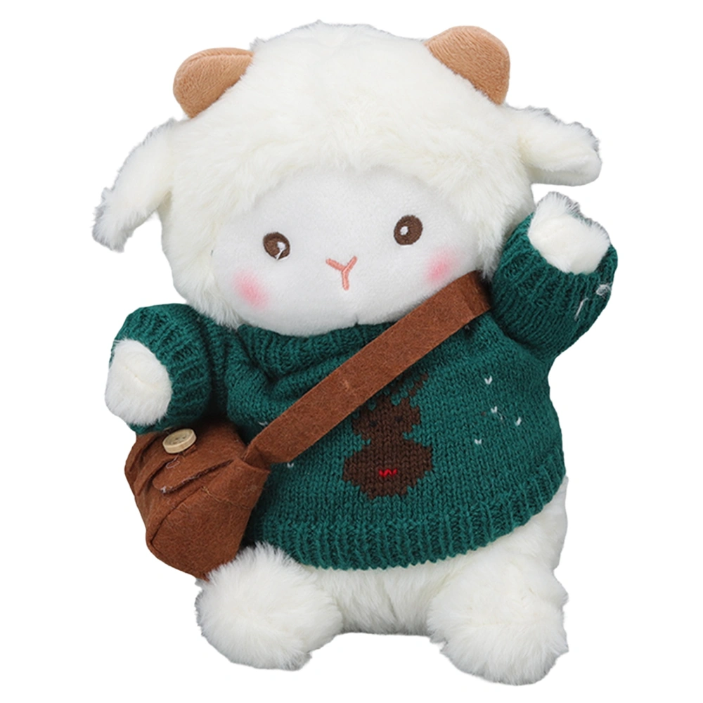 Sheep Stuffed Animal Cute Look Soft Skin Friendly Fabric Sheep Plush Toy Cute Plush Toy for Kids for Bedroom Office Blackish Green