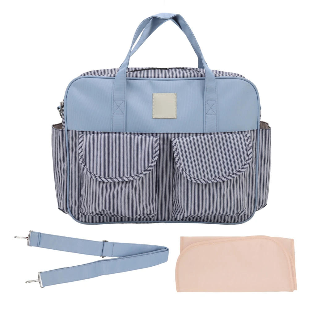 Crossbody Diaper Bags Waterproof Multifunction Large Capacity Diaper Bag Tote Fashion Blue White Stripes Mummy Backpack