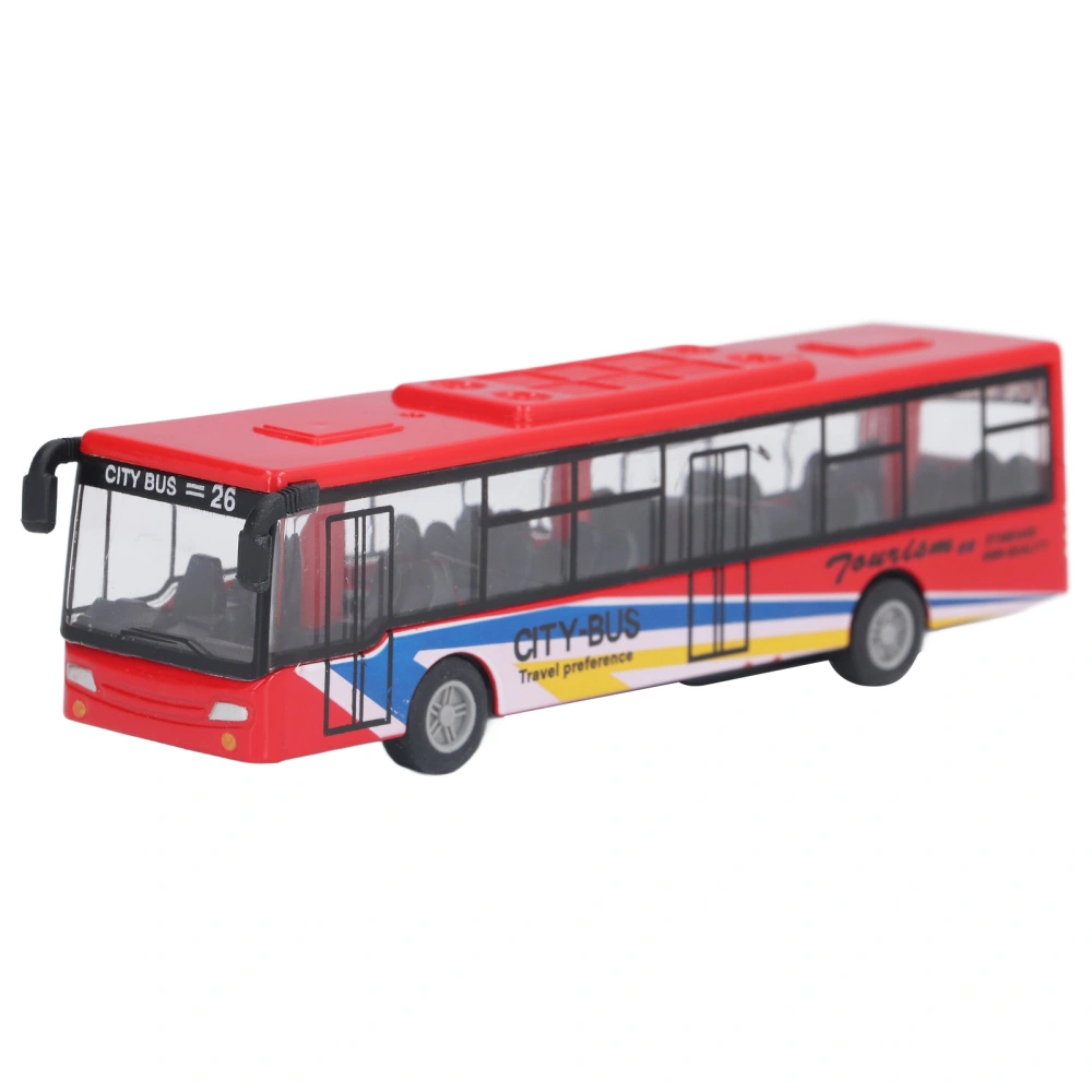 Bus Model Toy Alloy Red Lifelike Vivid Small Portable Bus Model Bus Car Ornament Gift for Above 3 Years Old