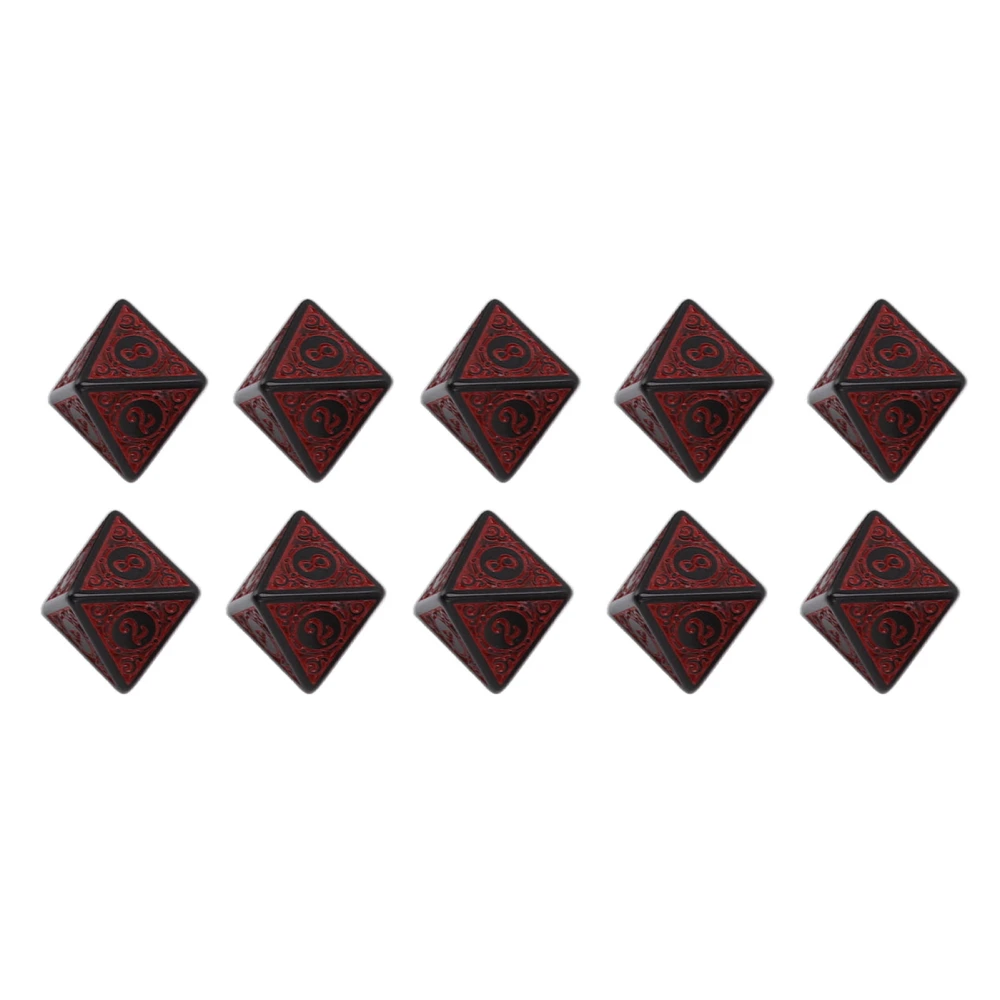 10 Pcs Polyhedral Dice Acrylic Table Game Dice Multipurpose for Board Role Playing Games 8 Side