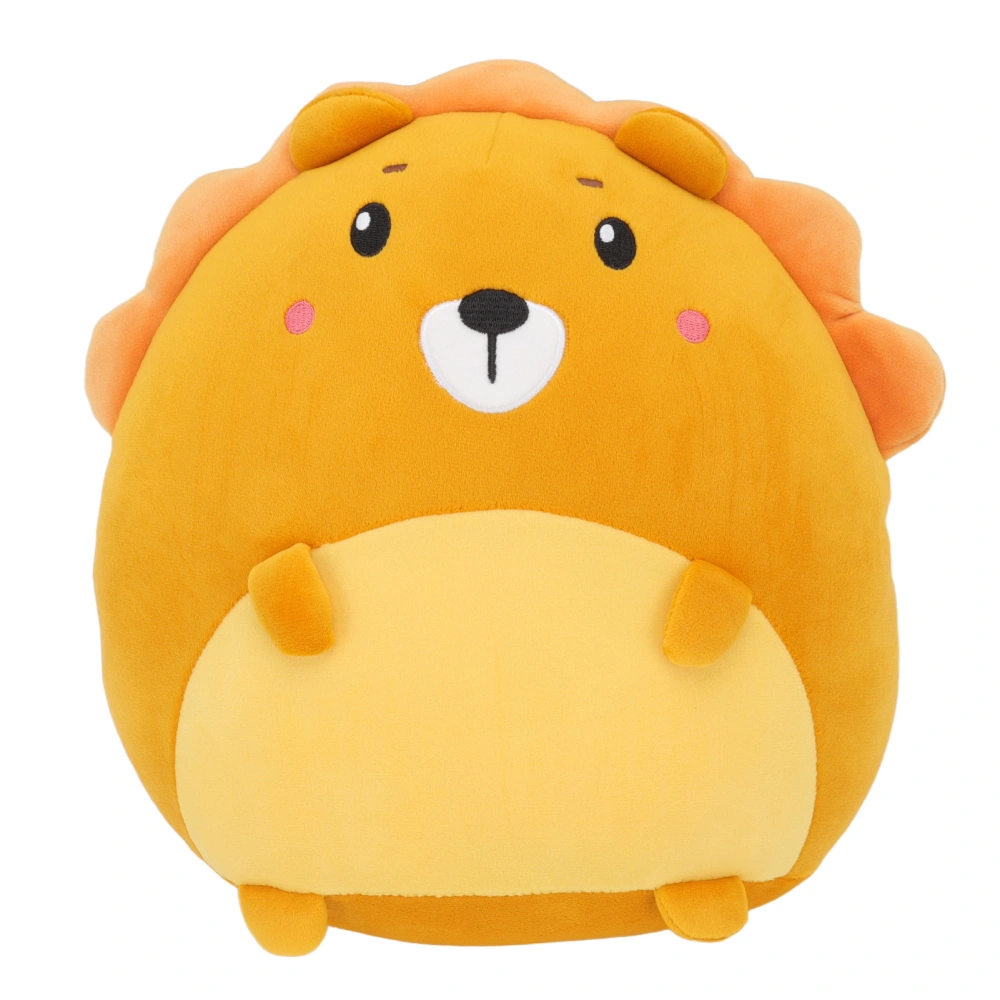 Animal Stuffed Plush Toy Cute Lion Comfortable Skin Friendly Elastic Stuffed Plush Toy for Office Home Travelling Brown