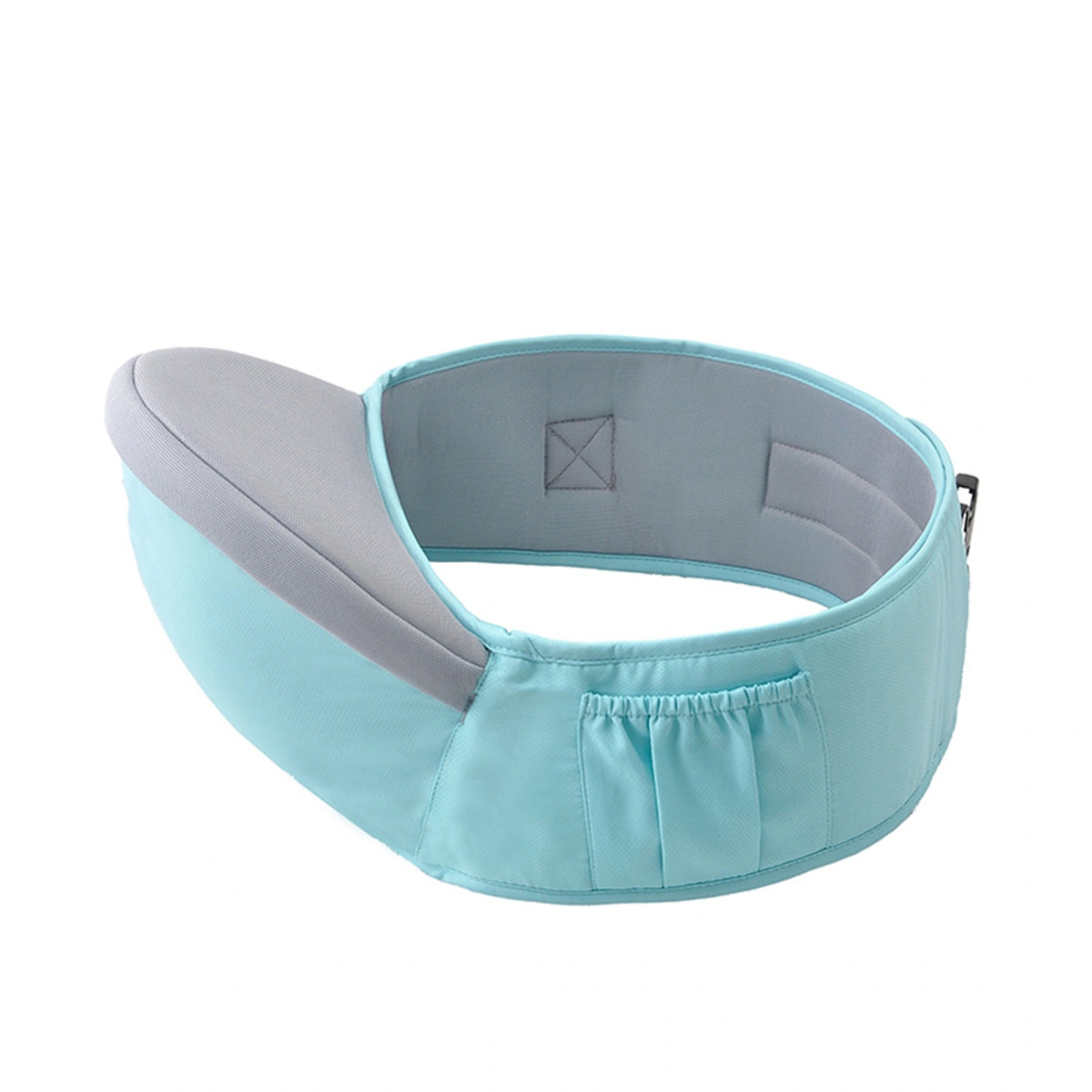 Baby Waist Stool Soft Breathable Removable Cover Infant Hip Carrier with Storage Pocket for Toddler Walking Travel Light Blue