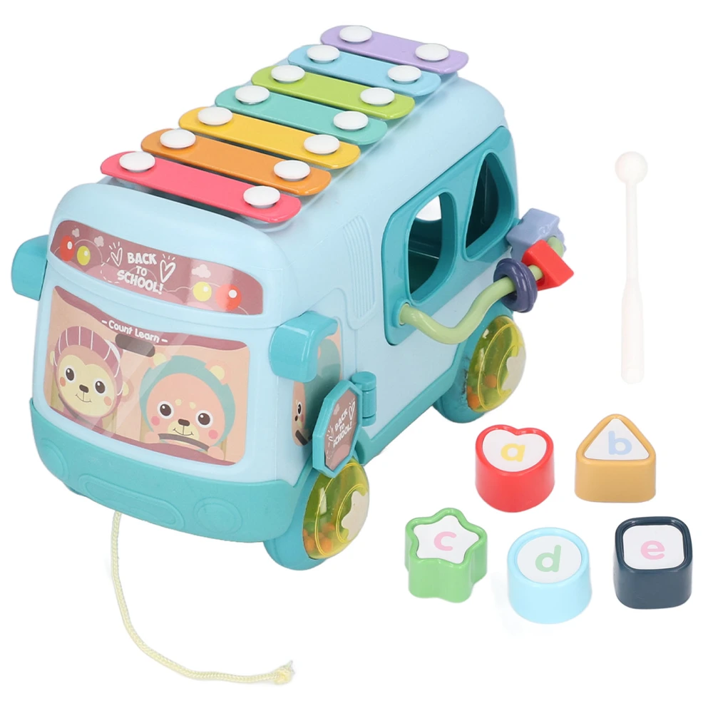 Blocks Musical Bus Alphabet Multifunction Learning Toy Pattern Matching Mini Bead Music Bus Xylophone Green