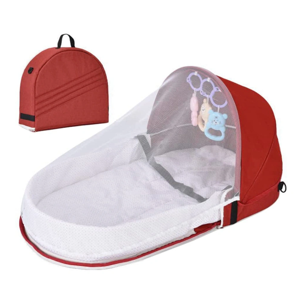 Baby Travel Cot with Mosquito Net and Awning Portable Baby Cot Changing Bag Foldable Baby Cot with Mosquito Net Cuddly Nest Baby Cot