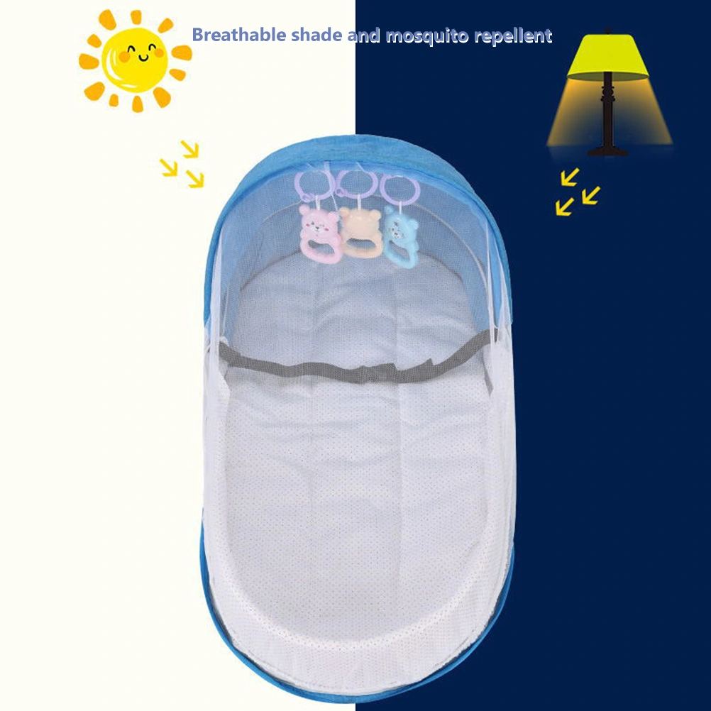 Baby Travel Cot with Mosquito Net and Awning Portable Baby Cot Changing Bag Foldable Baby Cot with Mosquito Net Cuddly Nest Baby Cot