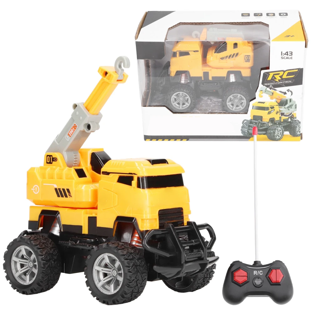 1:43 Remote Control Excavator Construction Vehicle Electric Remote Control Movable Toy for Children Remote Control Crane