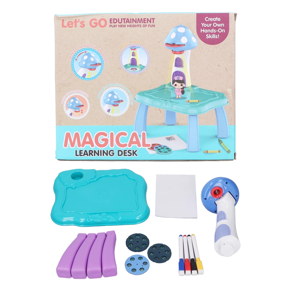 Smart Graffiti Projection Drawing Board Develop Drawing Skills Mushroom Shape Bright Colors Projector Painting Set for Kids