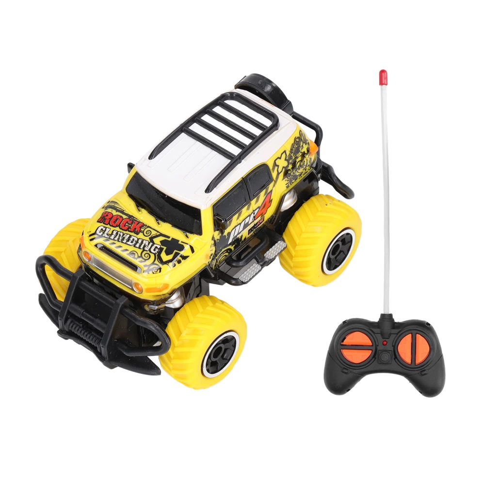 1:43 RC Mini Car Scrawl Cute Appearance Strong Friction Portable Off Road Remote Control Car Yellow