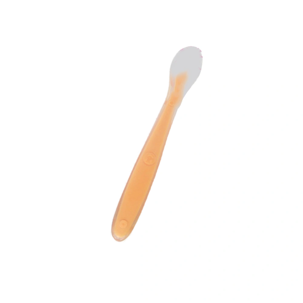 Baby Spoon Infant Feeding Hot Safety Silicone Toddler Utensil for Eating Training Orange