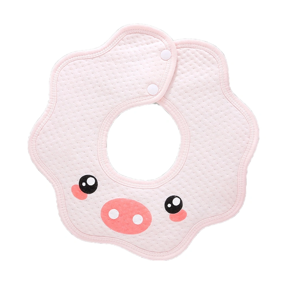 Cotton Baby Bib Waterproof Skin Friendly Flower Petal Shape Newborn Muslin Bib for Kids Pink