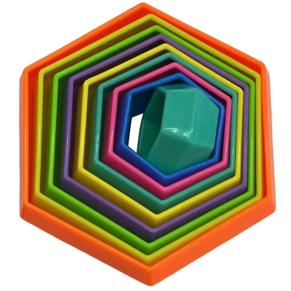 Colorful 3D Hexagon Octagon Sensory Toy with LED Light Shape Changing Stress Relief Toys Early Educational Toys for Kids