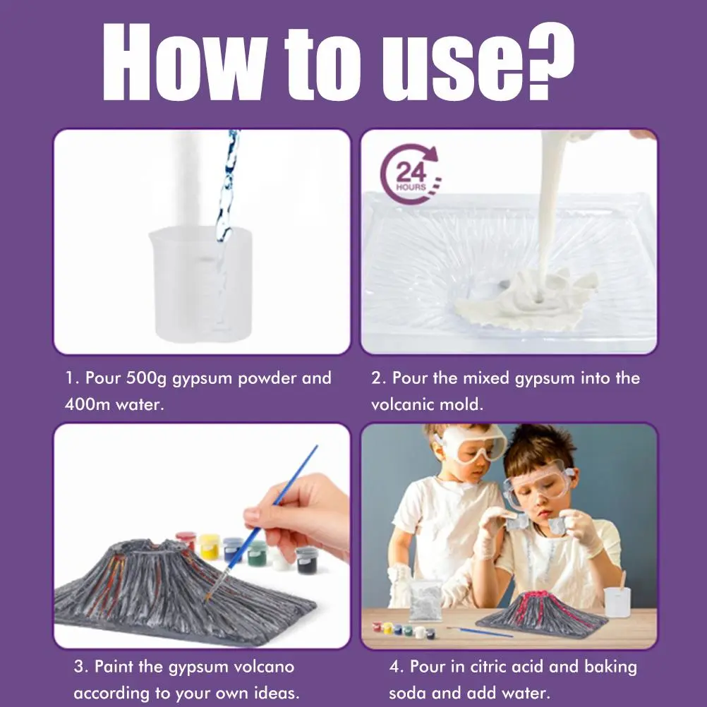 Volcano Science Kit DIY Geology Chemistry Toys Science Experiments Educational Toys for Kids Boys Girls