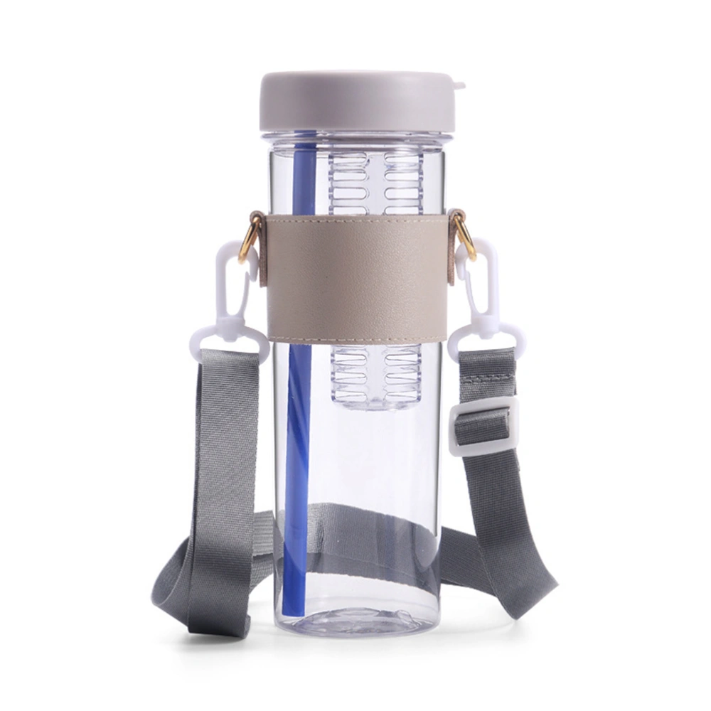 Portable Water Bottle with Straw 800ML Drinking Bottles with Shoulder Strap Straw Bottle for Drinking Tea Mug for Outdoor Camping Supplies