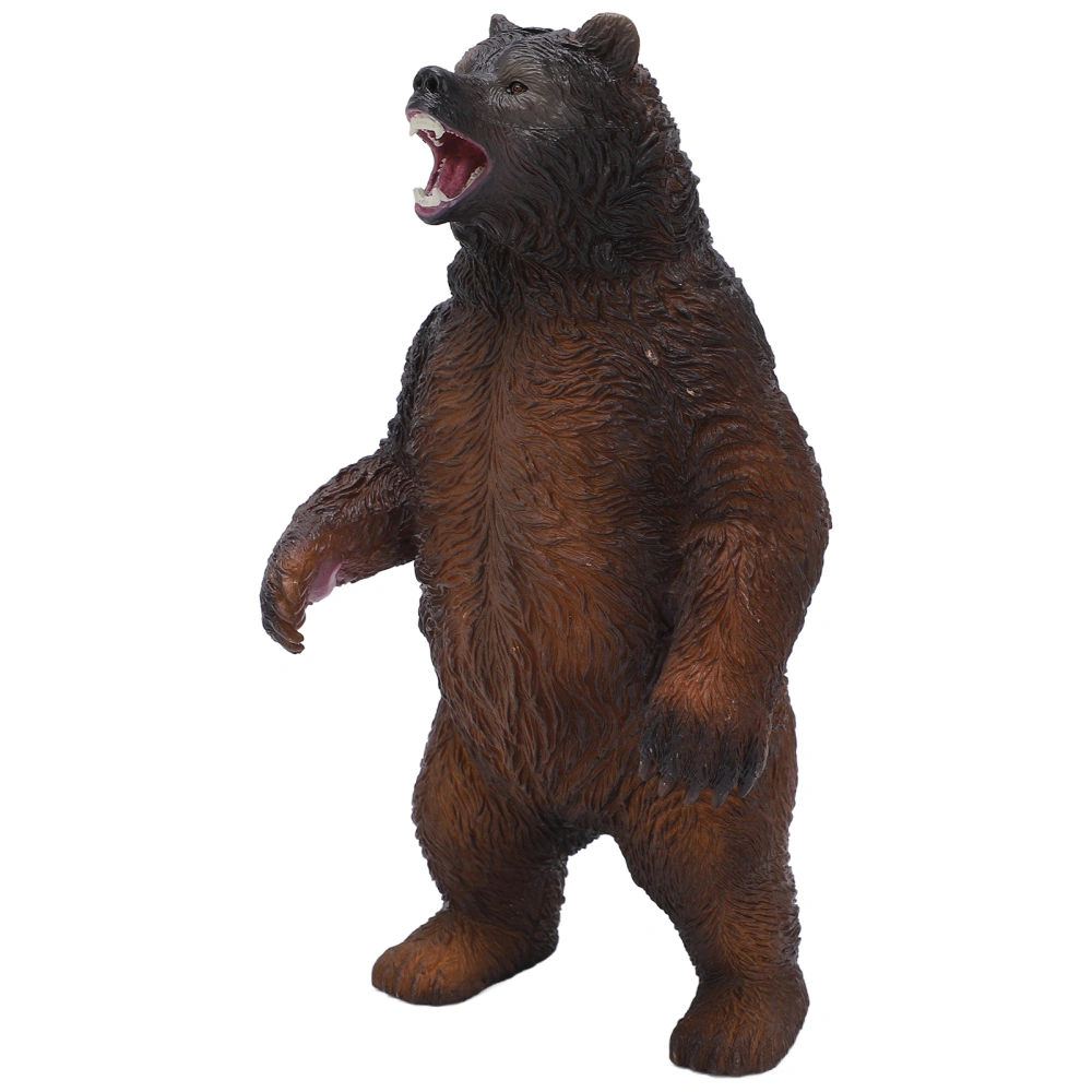 Brown Bear Figurine Lifelike Appearance Durable Plastic Stimulate Imagination Plastic Bear for Kids Education Home