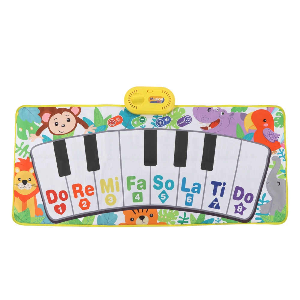 Animal Piano Music Carpet Portable Educational Toy Gift Keyboard Play Mat for 3 Above Years Old