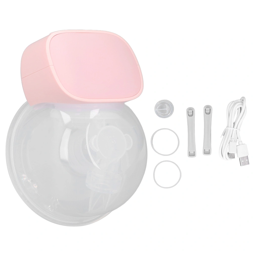 Breast Pump Electric Wearable Hand Free Low Noise Portable Breast Feeding Machine Pink