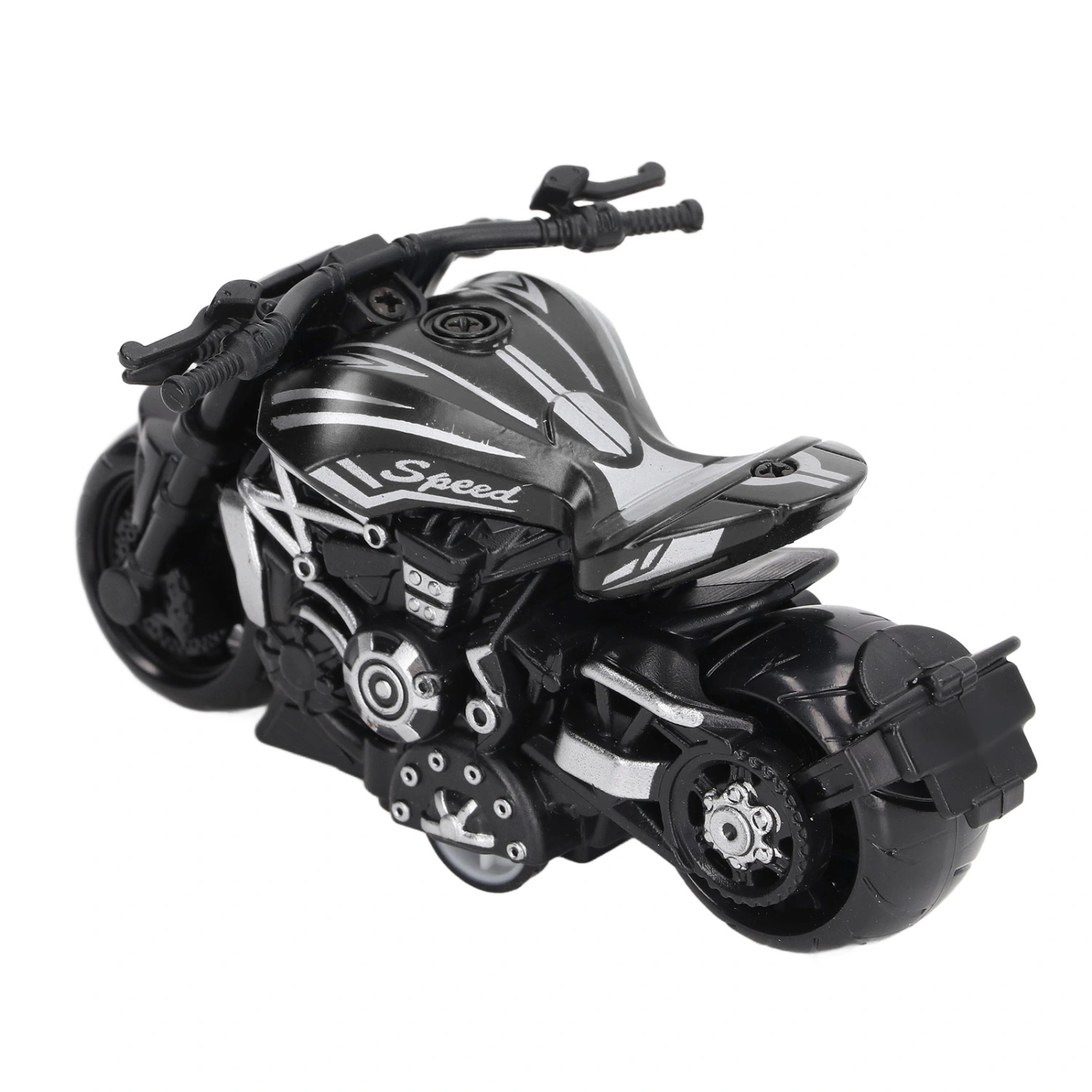 Alloy Simulation Motorcycle Model Cool Tiny Pull Back Motorcycle Toy for 3+ Years Old(Black )
