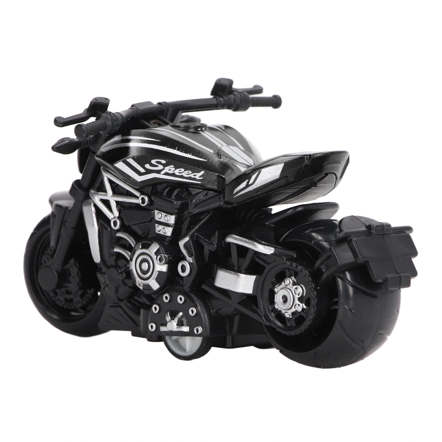 Alloy Simulation Motorcycle Model Cool Tiny Pull Back Motorcycle Toy for 3+ Years Old(Black )