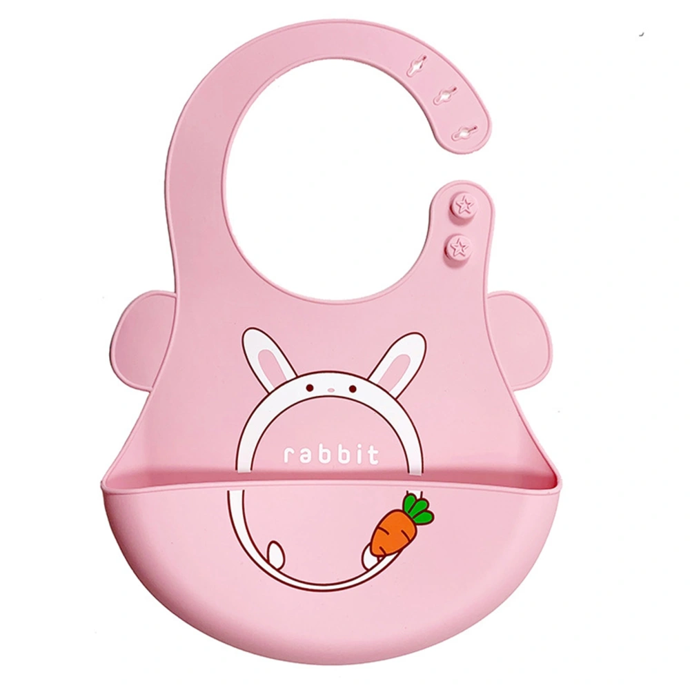 Silicone Baby Bibs Waterproof Lightweight Comfortable Scratch Resistant Soft Baby Bibs for Household Kindergarten Rabbits