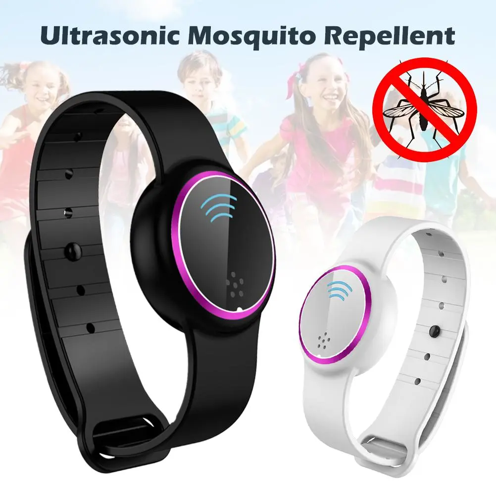 Ultrasonic Mosquito Repellent Bracelet USB Rechargeable Anti Mosquito Repeller Wristband