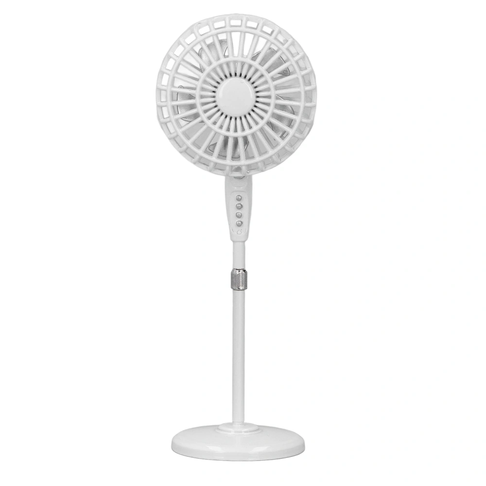 1:12 Dollhouse Mini Metal Fan Miniature Electric Fan Models for Dollhouse Living Room Furniture Accessories White