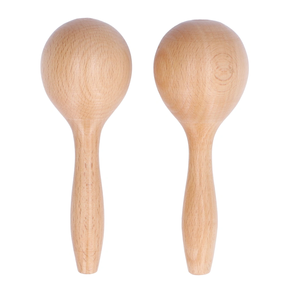 2pcs Maracas Hand Percussion Clear Sound Glossy Appearance 14x5x5cm Beech Wood Material Maracas Instrument for Parties