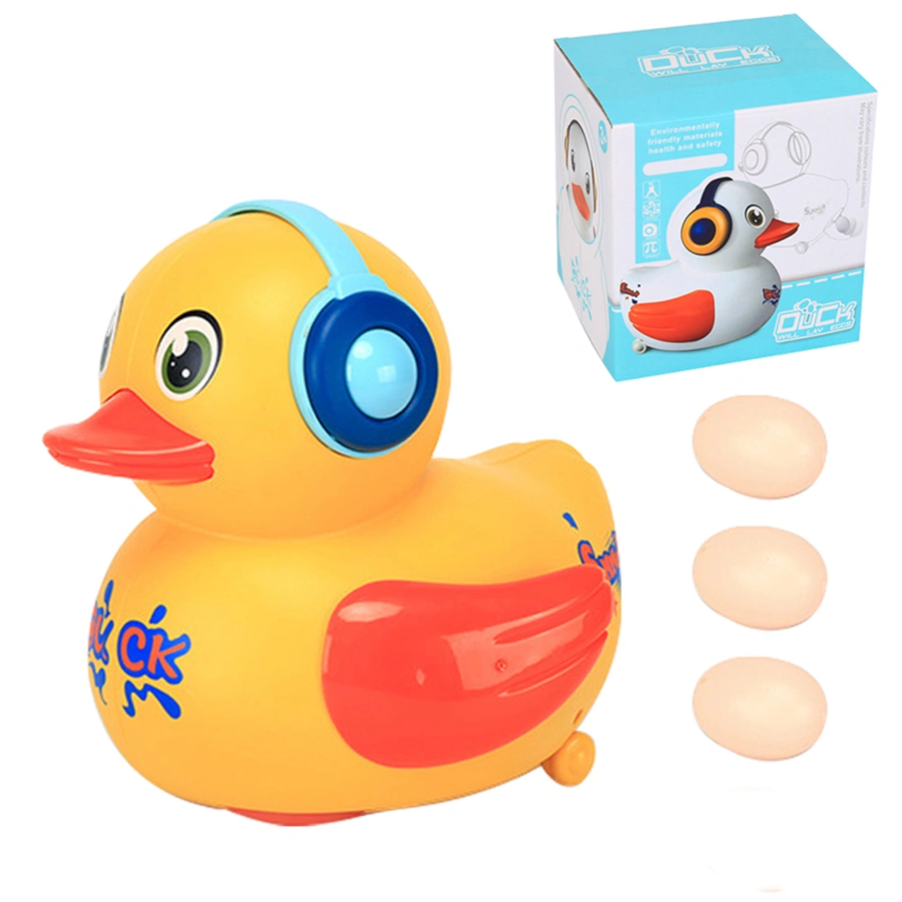 Electric Walking Hen Duck Laying Eggs Toy with Lights Sound Music for Kids Boys Girls