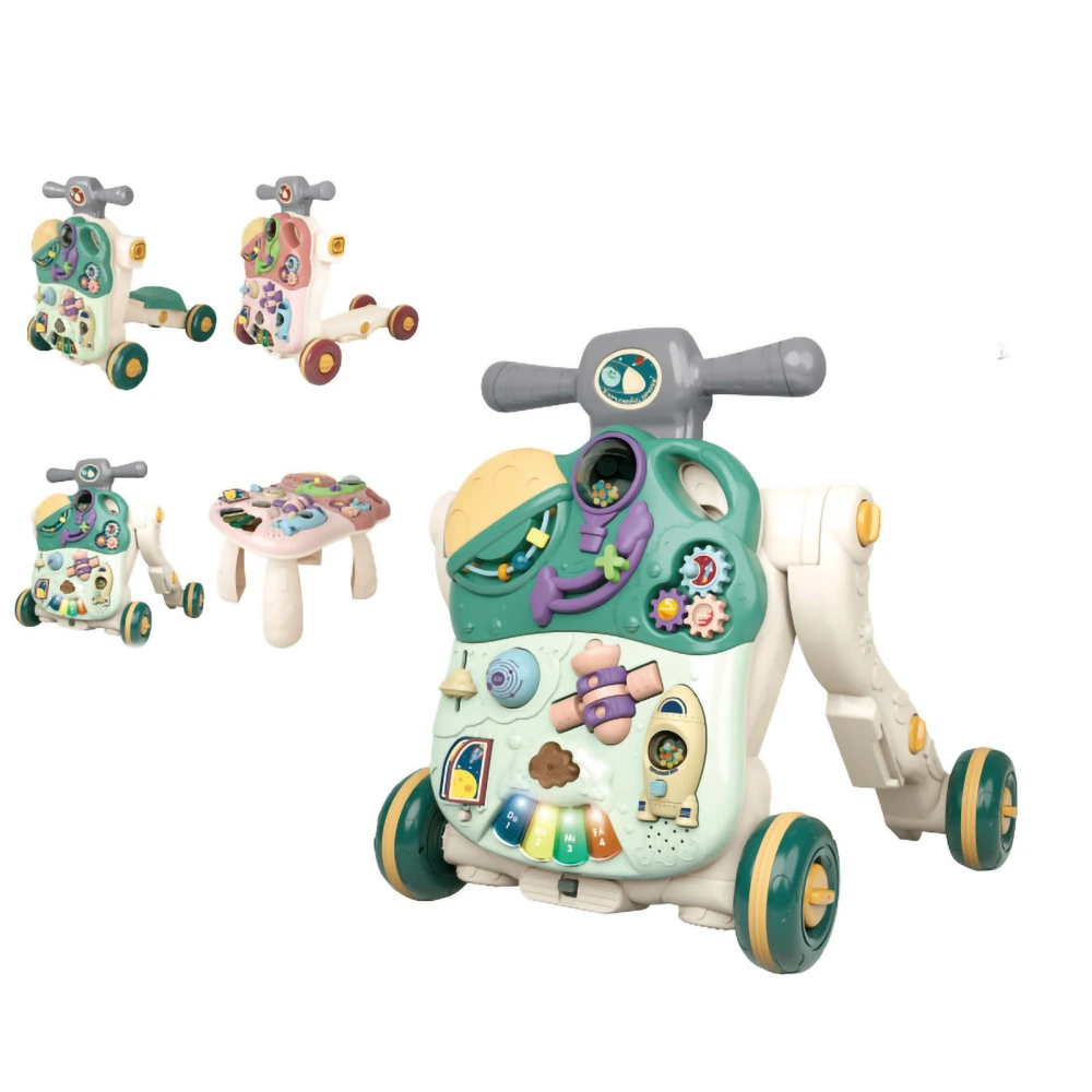 Stand Learning Walker Push Type 4 Modes Multifunction Entertainment Early Education for Boys GirlsGreen