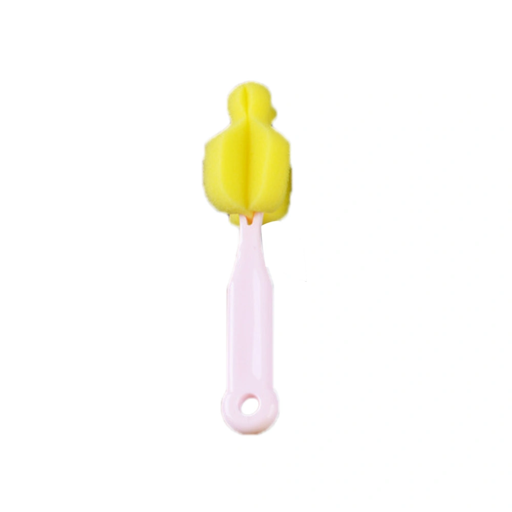 Feeding Bottle Scrubber Soft Sponge Baby Bottle Cleaning Sponge Brush for NippleMaca Pink