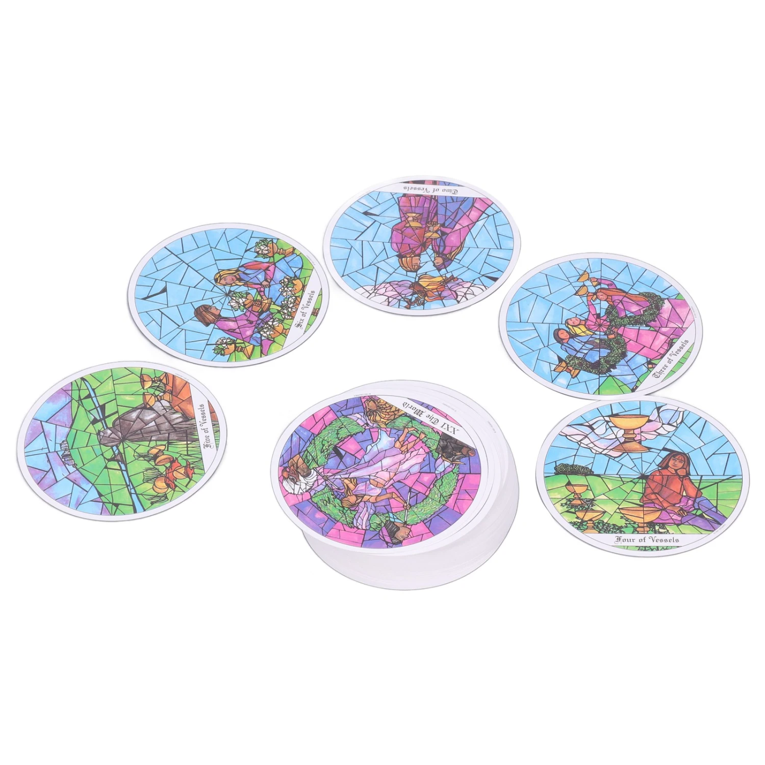 Round Tarot Deck Fortune Telling Love Career Divination Tarot Card Board Game for Family Party
