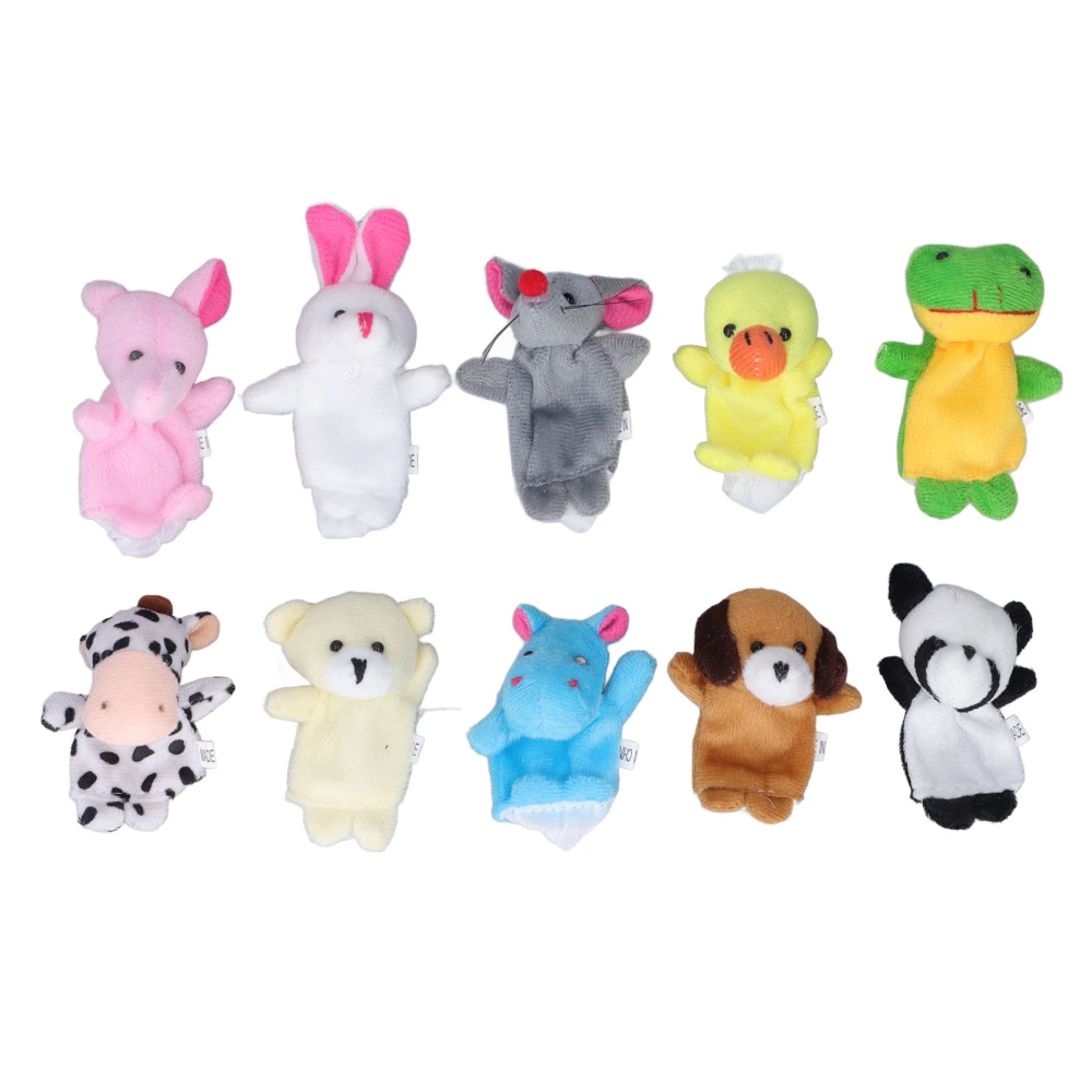 10pcs Finger Puppets Short Plush Cute Cartoon Animal Hand Puppet Glove for Kids Over 3 Years Old