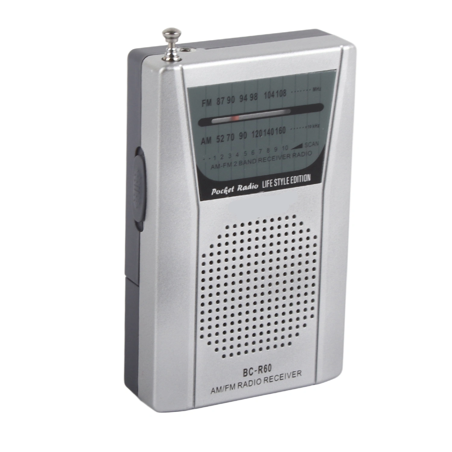 Mini AM FM Radio Manual Operation Easy Adjustment Memory Function Digital Radio Receiver(BCR60 (2pcs AA Batteries) )